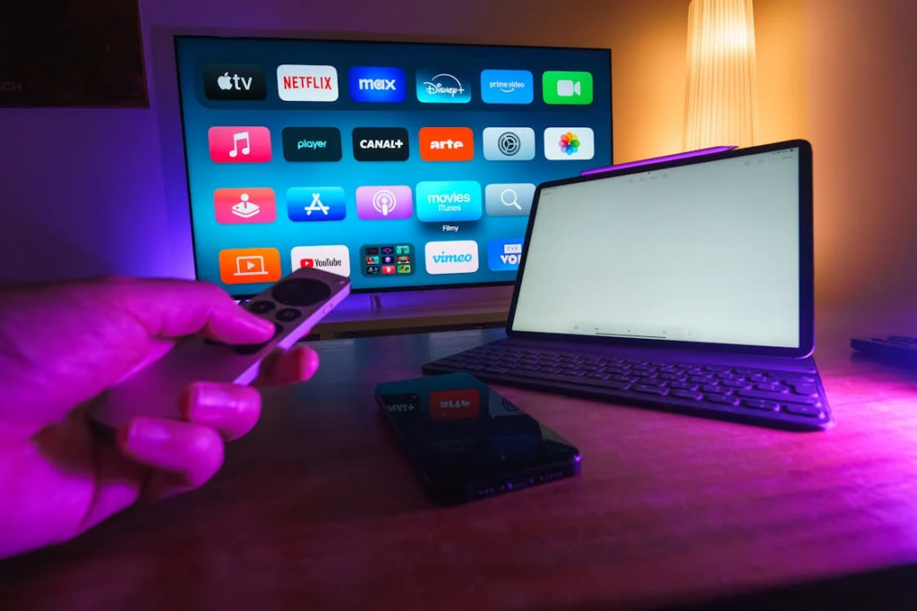 TV, laptop, and remote used to build the cheapest streaming setup for cord cutters in 2026.