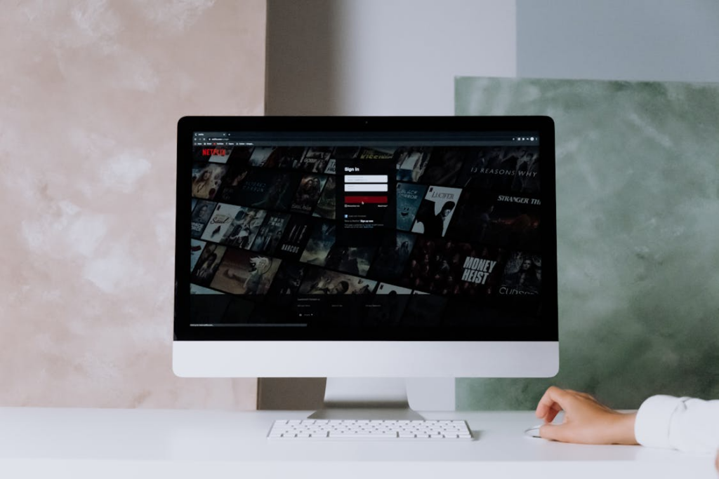 Monthly streaming cost shown through a video streaming account login on a computer.