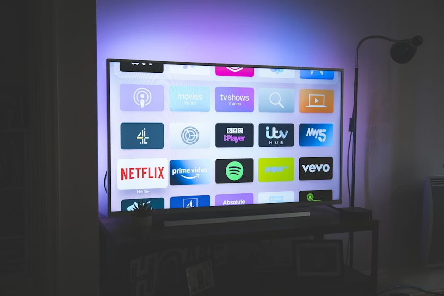 Best streaming bundles shown through a smart TV menu with multiple streaming app options.